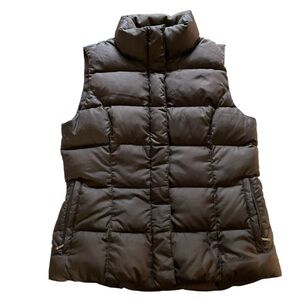 Eddie Bauer Premium Goose Down Vest Womens Small BlackFull Zip Puffer Jacket